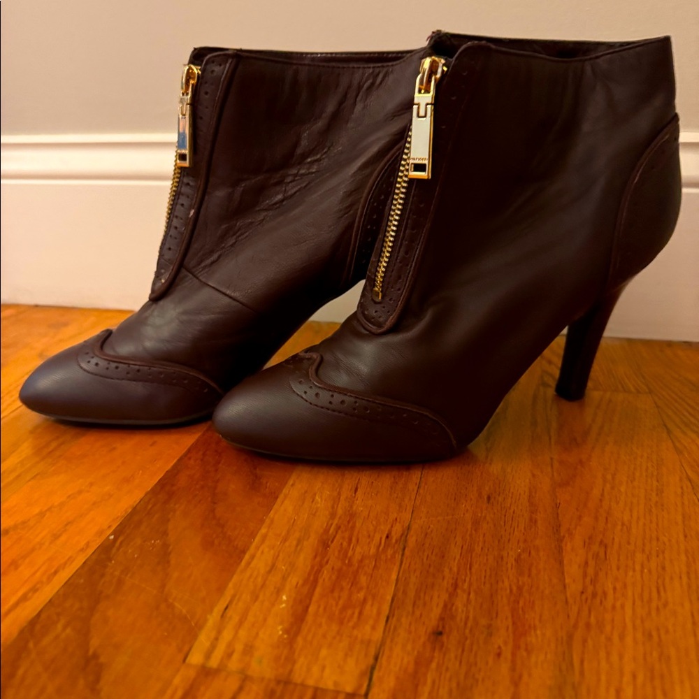 Brown Heeled Booties